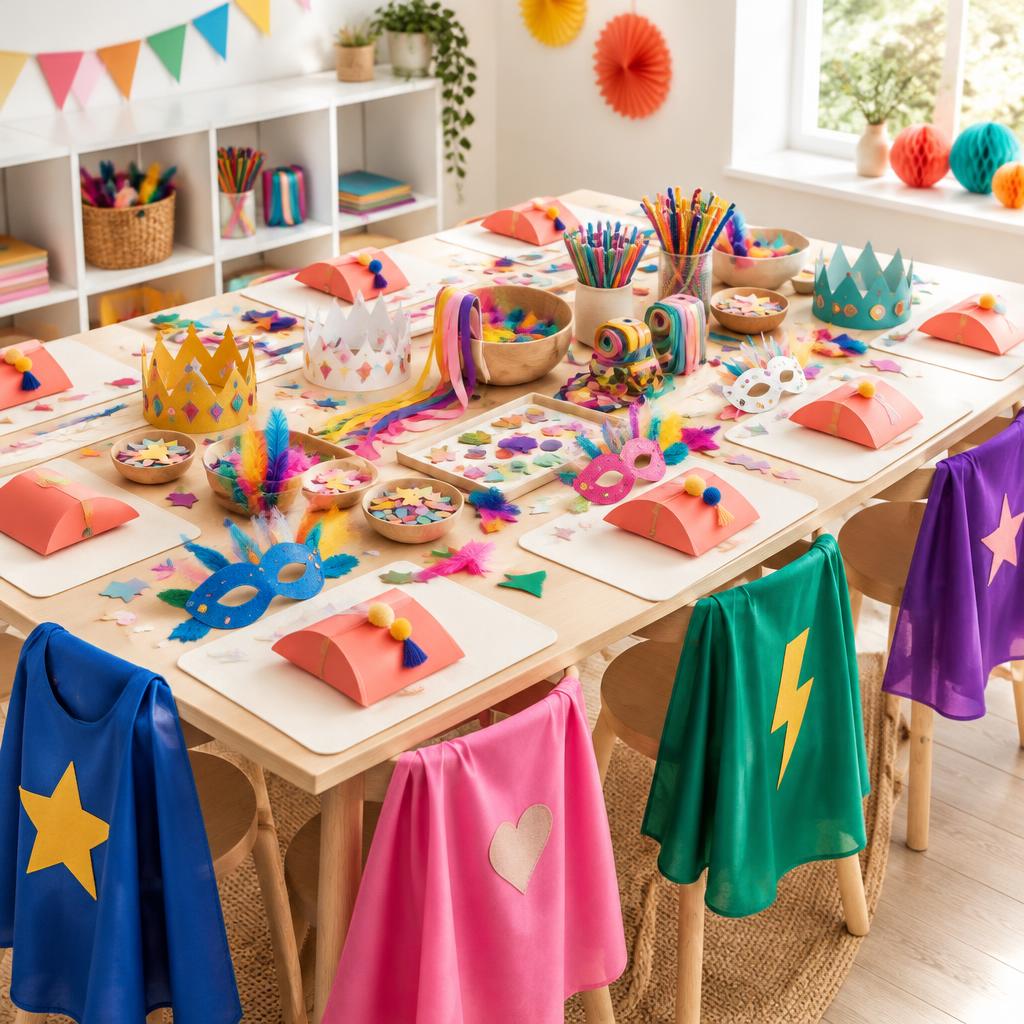 Concept render of a dress up & play party table