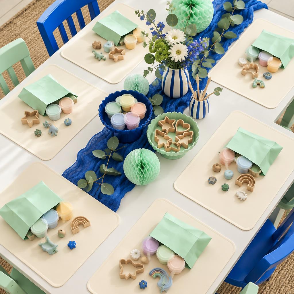 Concept render of a little makers playdough party table